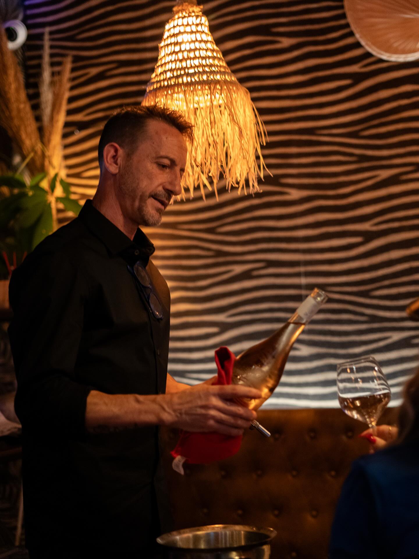 Sommelier presenting wine