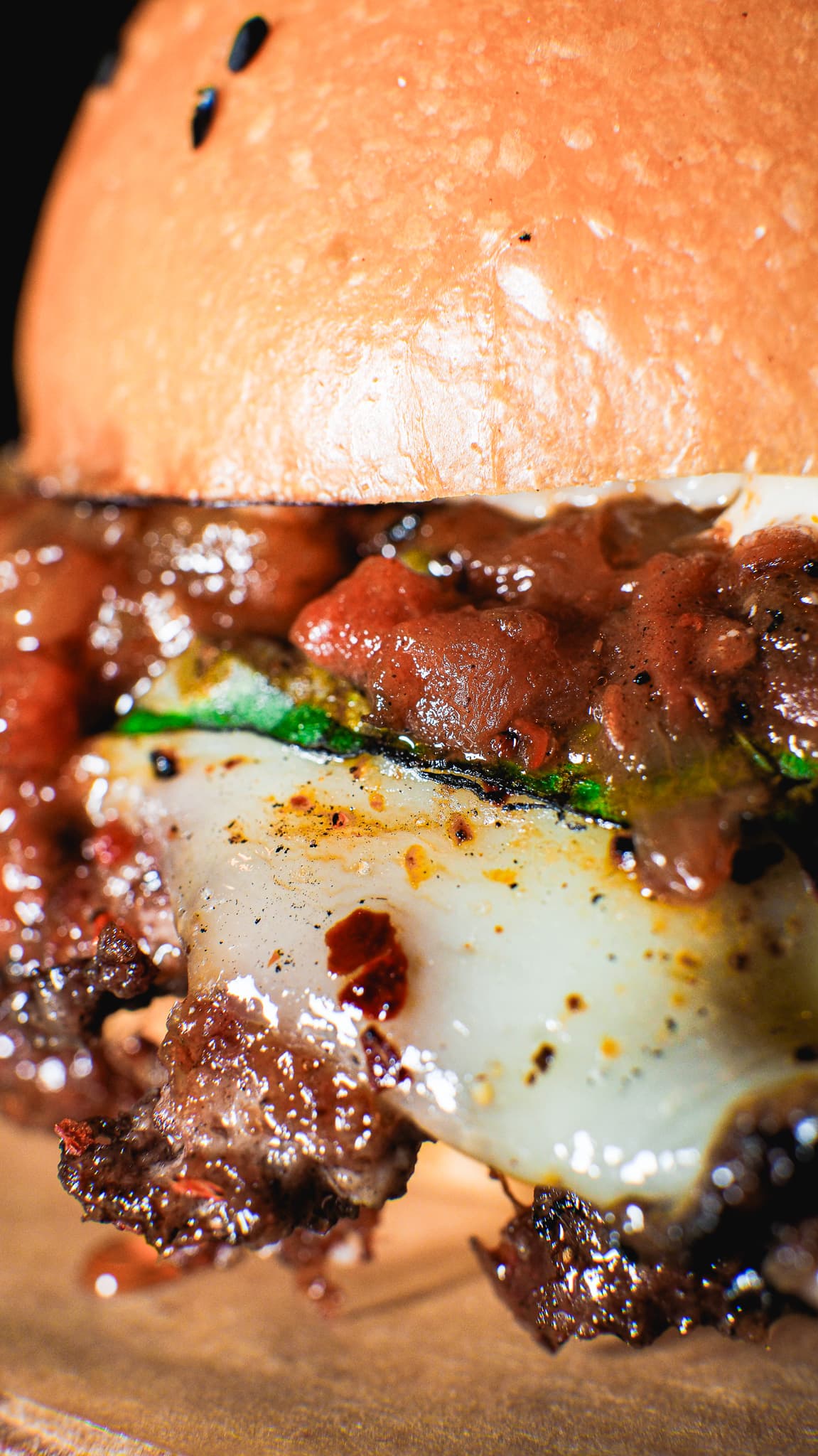 Smash burger close-up